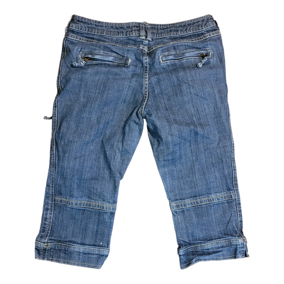 BOSSINI Womens Denim Capri Pants Medium 30" Dark Blue Indigo Straight Leg Jeans - Picture 6 of 9